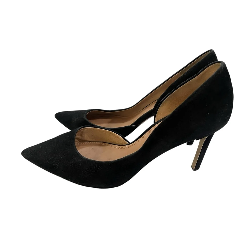 Tory Burch Size 10 Black Leather Suede Heels Shoes d'Orsay Pumps Women's